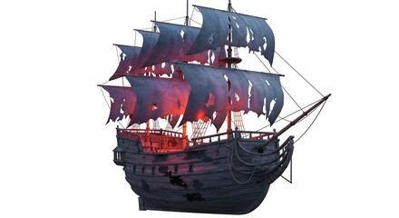 Fantasy ghost ship illustration