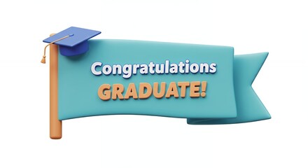 Graduation banner design with congratulations text