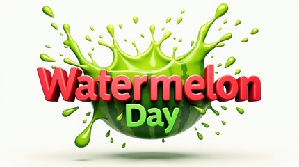 Watermelon day celebration summer festivities graphic design fun environment vibrant colors creative concept