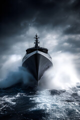 Dynamic Torpedo Boat Navigating Rough Seas: A Blend of Marine Engineering and Nature's Power