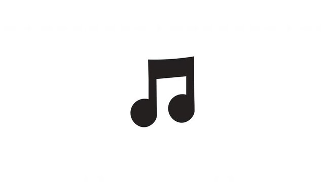 Simple black musical note symbol perfect for music related designs or for adding a touch of elegance to creative projects.