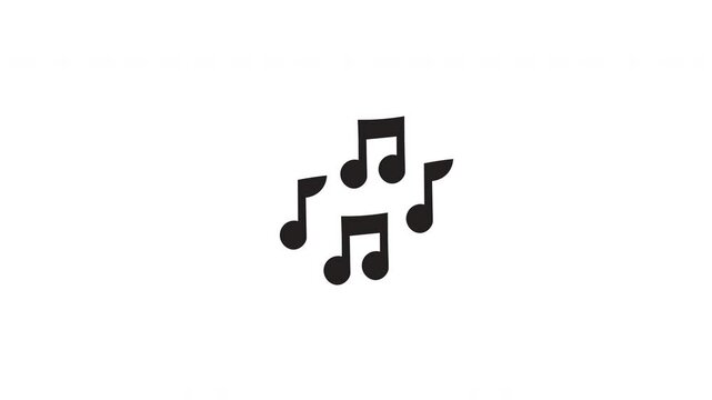 Five clustered musical notes in a simple design suitable for music related designs, posters, invitations, or teaching materials in the arts.
