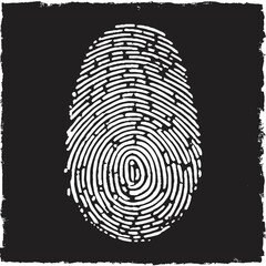 Fingerprint pattern, clear lines and swirls. Human thumbprint.