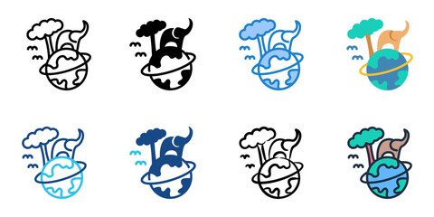 Wildlife icon set multiple style collection 
