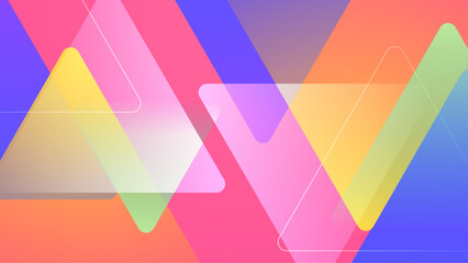Overlapping pastel triangles create a unique abstract design. Ideal for backgrounds, branding, and modern graphic projects requiring a soft color palette.