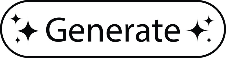 AI Generate Button with Sparkle Icon – Flat Vector UI Element for App and Web