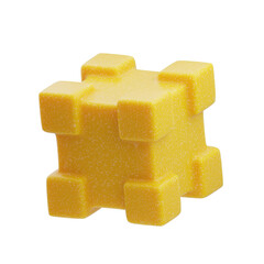 3D Plastic Resin Abstract Yellow Hexagonal Stack