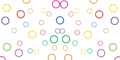 many circles of various sizes and colors seamless pattern, circle vector illustration.