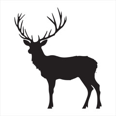 Obraz premium silhouette of deer, deer, animal, vector, silhouette, mammal, nature, illustration, reindeer, antler, wild, wildlife, stag, antelope, christmas, cartoon, horn, elk, goat, horns, antlers, cute, hunting