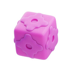3D Plastic Resin Abstract Pink Stacked Blocks