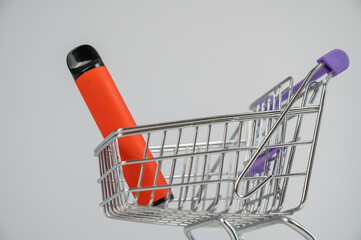 Disposable vape in a customer's cart.