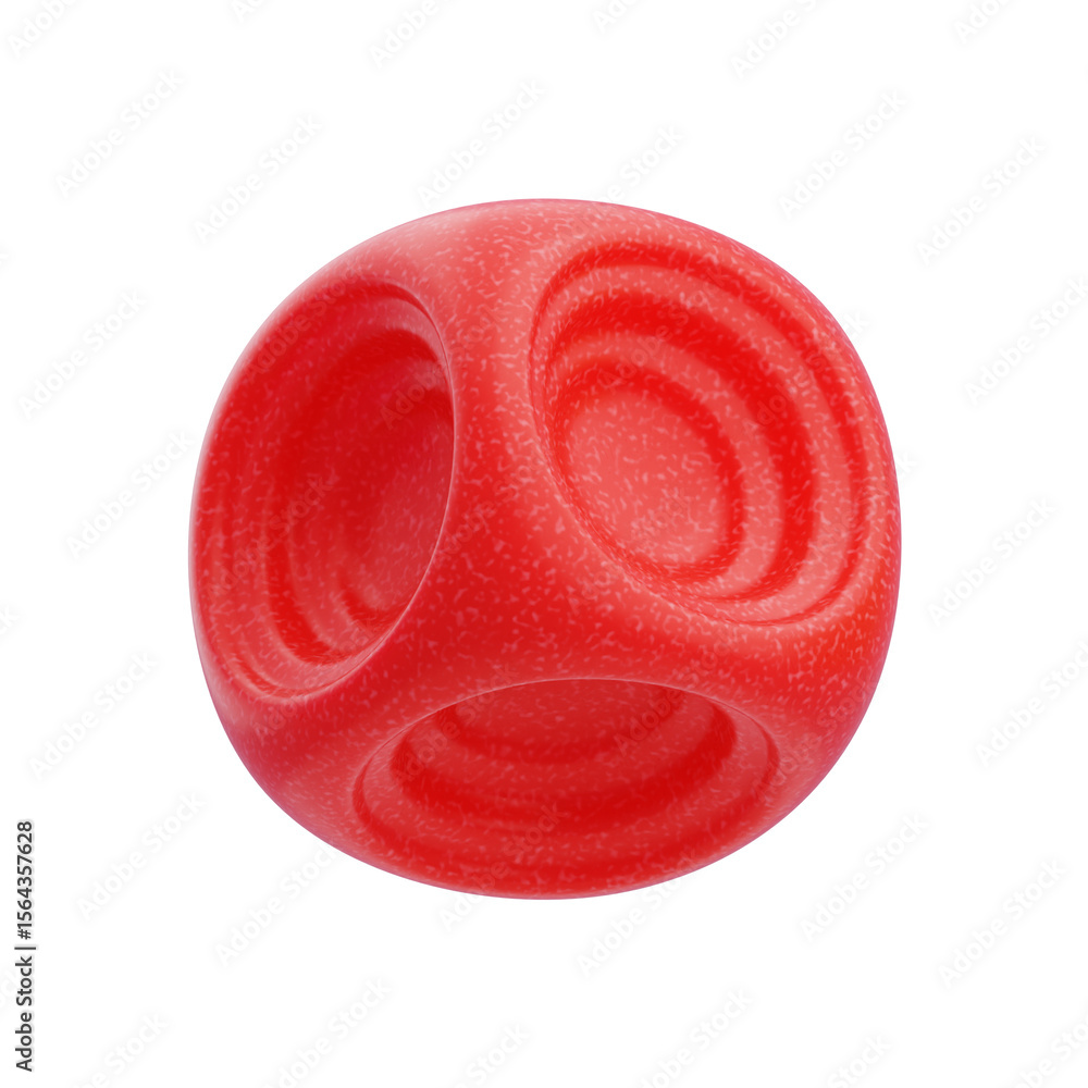 Poster 3d plastic resin abstract red clustered block