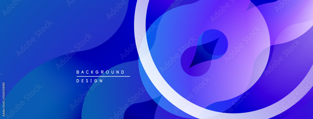 Poster abstract fluid shapes, blue purple gradients. modern design element, smooth transitions, dynamic com