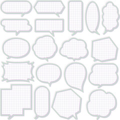 A memo sticky note in the shape of a speech balloon with lined lines, pink, yellow green / ノートの罫線があるレトロポップな吹き出しフレーム 可愛いメモコメント付箋 ピンク 黄緑