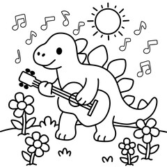 stegosaurus dinosaur coloring page for kids.eps