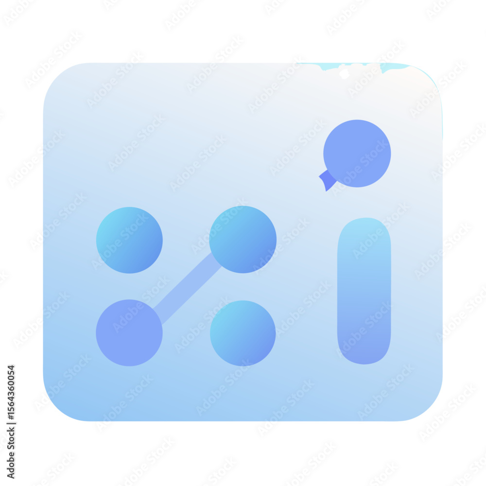 Poster vector art of a blue gradient icon representing a network connection, isolated on transparent backgr