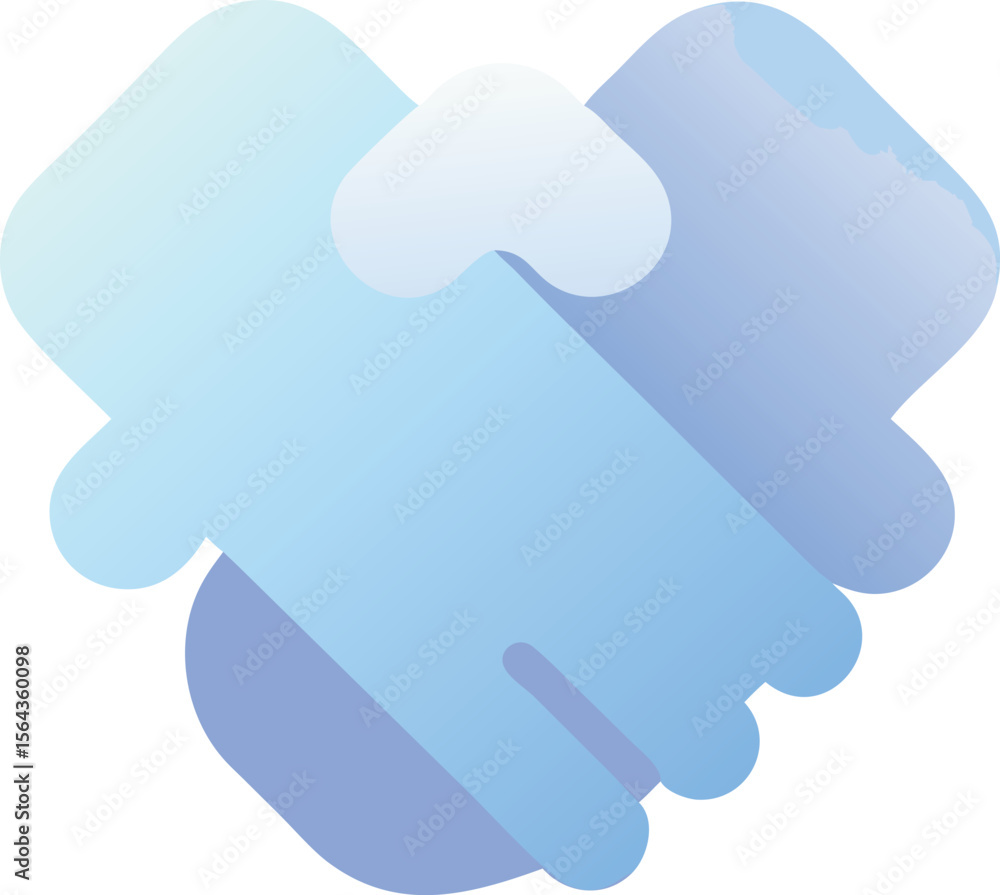 Poster vector art of two hands forming a heart shape in a handshake, isolated on transparent background