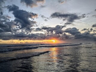 Beautiful landscape photography on the beach at golden hour sunset.
Dramatic sea sunset with...