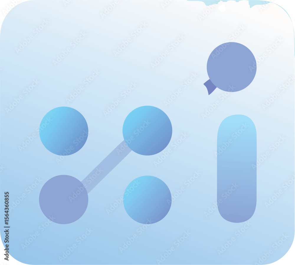 Poster vector art of a blue gradient icon representing a network connection, isolated on transparent backgr