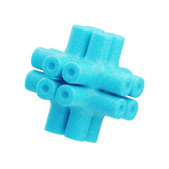 3D Plastic Resin Abstract Sky Blue Starburst