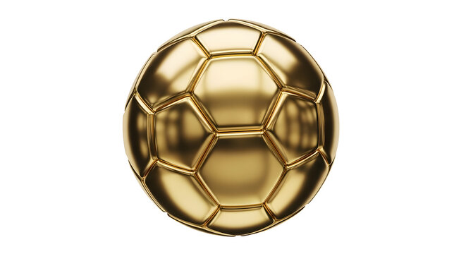 Shiny Golden Football Isolated on White - Award and Achievement Concept - Powered by Adobe