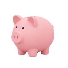 Obraz premium A light pink piggy bank, positioned slightly off-center to the left of the image, is the main subject