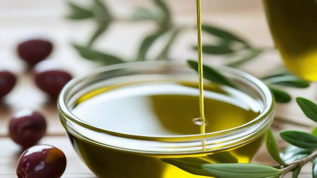 olive oil in a glass