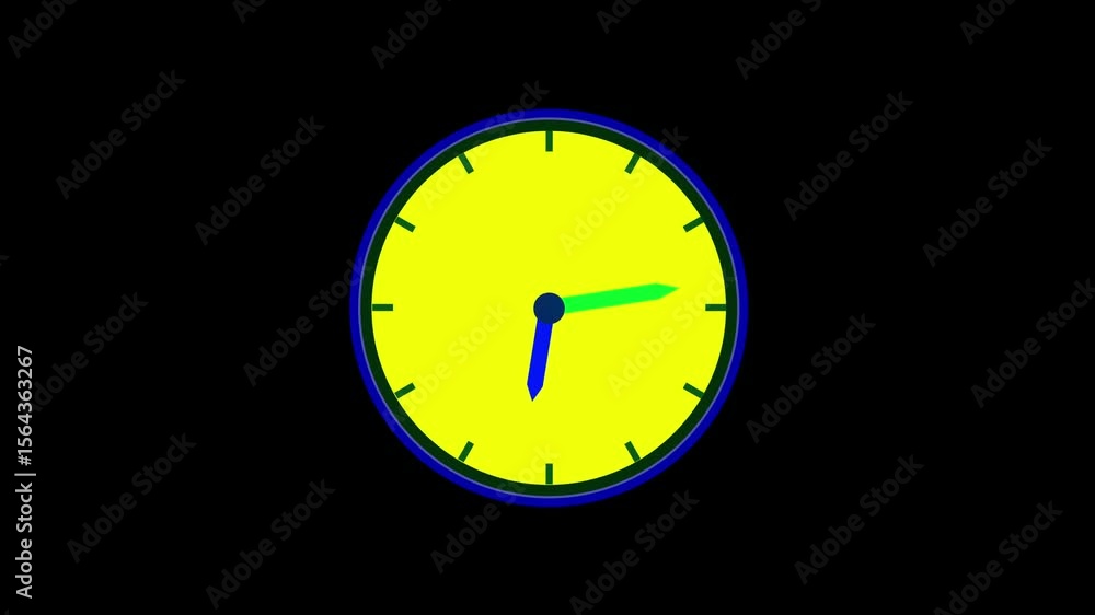 Poster clock icon animation 24 hours counting on black background. spinning animation time clock.
