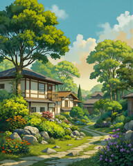 夏の朝,AI画像,Generative AI