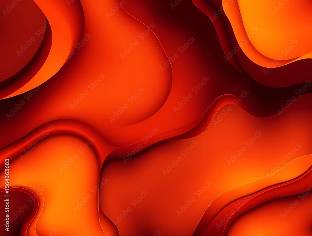 Poster abstract fluid shapes in gradient orange shades creating dynamic backdrop