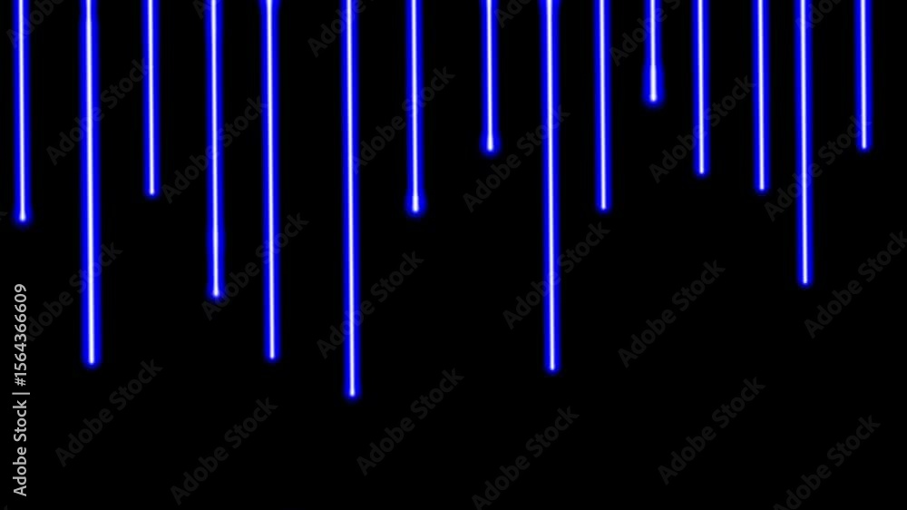 Poster blue neon lines flowing vertically. futuristic digital stream animation. glowing linear motion effec
