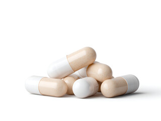white capsules with granules isolated on a white background design. on transparent, png cut out, ready to bring joy to any space 92270397 1