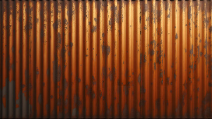 Rusty Orange Corrugated Metal Texture Background