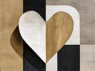 minimalist black background icon heart: perfect wall art for sports interiors and modern spaces &ndash; elevate your home decor with this stylish and unique design