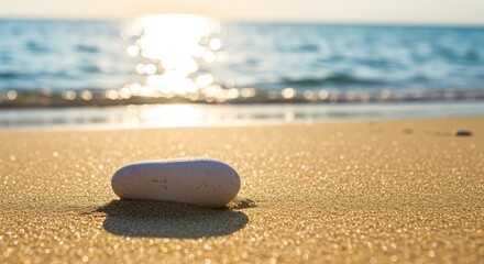 Peaceful beach scene at sunrise