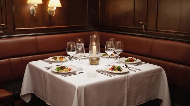 Table setting in elegant private room