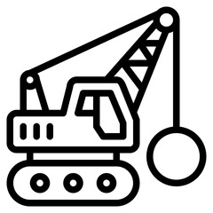 Demolition Icon, Line style icon vector illustration, Suitable for website, mobile app, print, presentation, infographic and any other project.