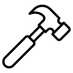 Hammer Icon, Line style icon vector illustration, Suitable for website, mobile app, print, presentation, infographic and any other project.