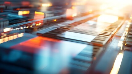 Abstract Circuit Board Design with Lights