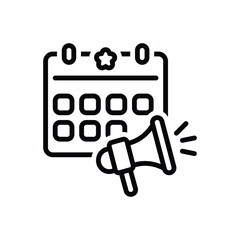 Black line icon for event promotion