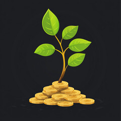 : Growing Money Investment and Financial Growth Concept made with generative AI