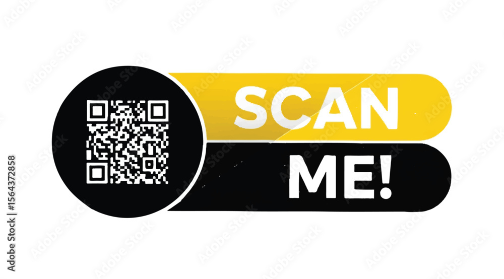 Poster scan me qr code icon for business on white background