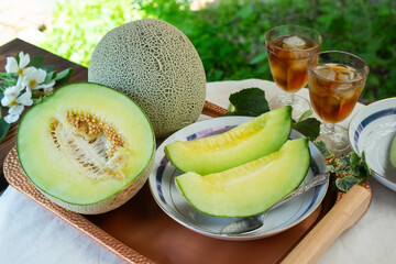 茨城の青肉メロン3