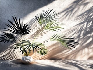 Palm leaves in sunlight