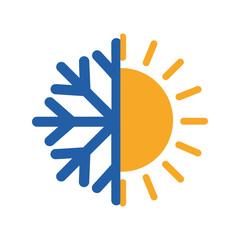 Climate control vector icon, temperature regulation, weather, heating, cooling, HVAC symbol