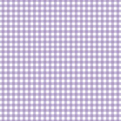 Close-up view of a purple and white checkered fabric pattern with small squares, detailed textile with soft color contrast, suitable for fabrics, textiles, and home decor backgrounds