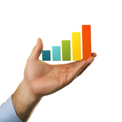 Hand Holding Rising Bar Graph Representing Growth and Success made with generative AI