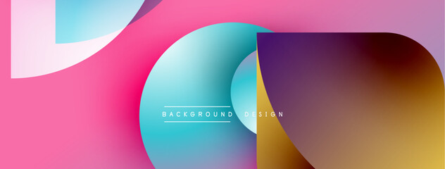 Abstract colorful shapes overlap. Gradient hues create modern visual effect. Text reads background design. Minimalist composition, vibrant colors.
