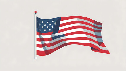 Fototapeta premium american flag waving in wind