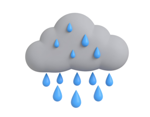 3D Rainy Cloud Illustration